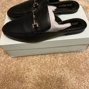 Black Leather Slip-On Loafers